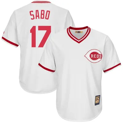 Chris Sabo #17 Cincinnati Reds Throwback Pullover Limited Jersey - White
