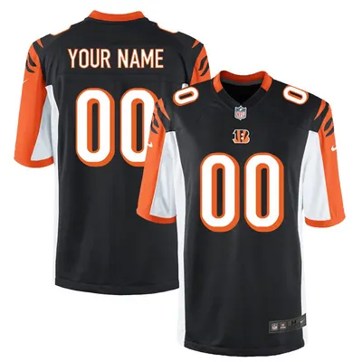 Cincinnati Bengals Black Customized Game Jersey