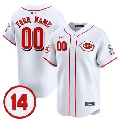 Cincinnati Reds White Pete Rose Patch Custom Stadium Jersey