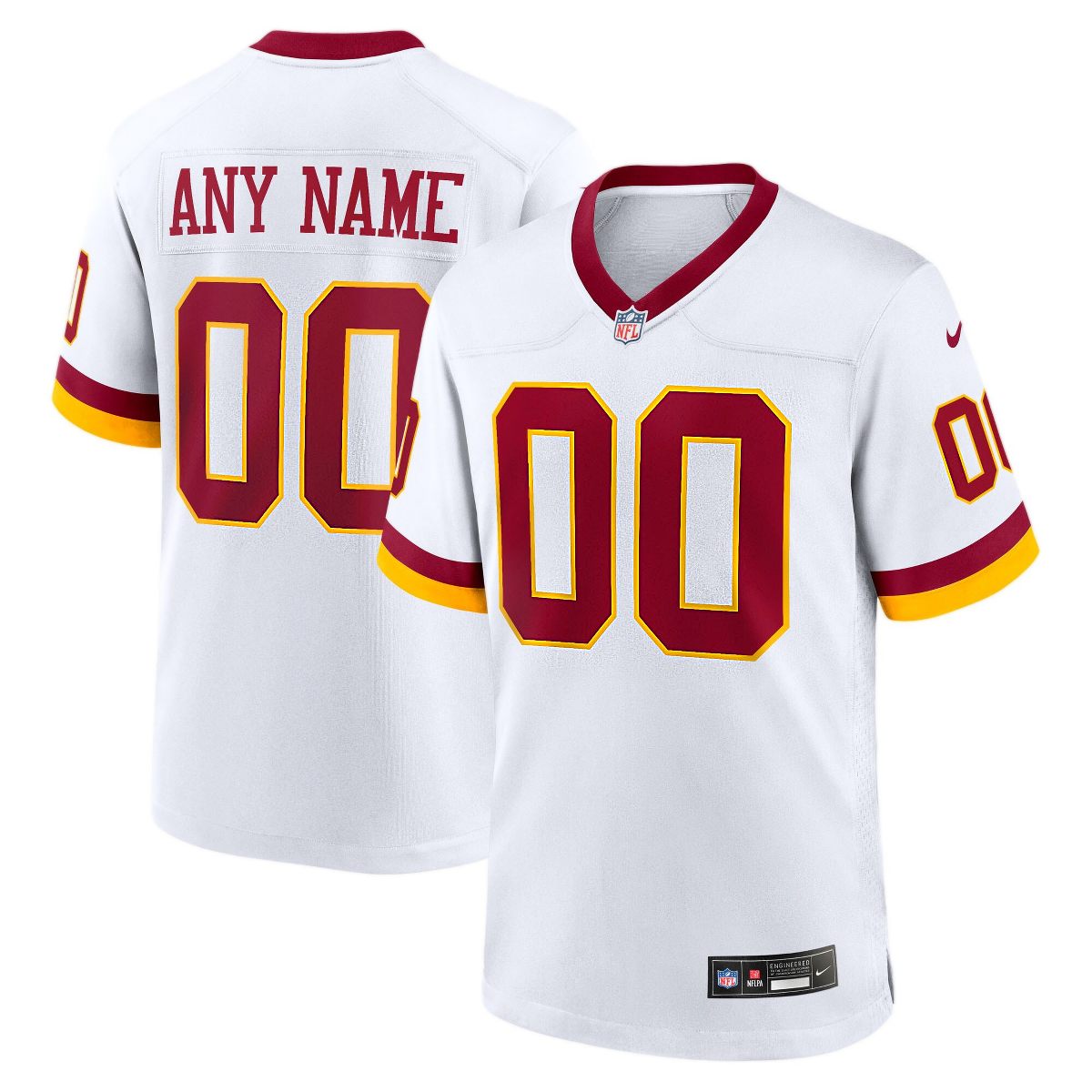 Custom Washington Commanders White Throwback Game Jersey Stitched
