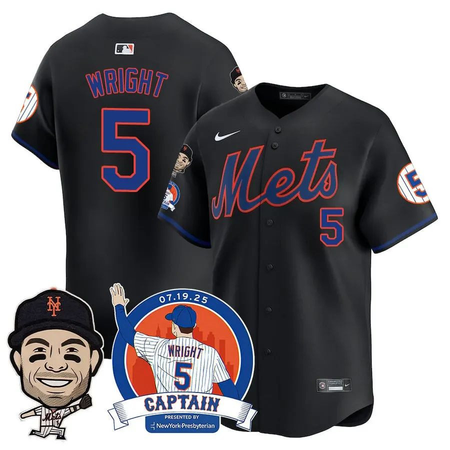 David Wright #5 New York Mets David Wright "Mets Legend" Jersey - Black