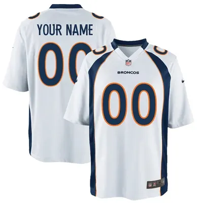 Denver Broncos Customized Limited Jersey - White