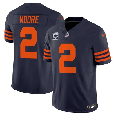 D.J. Moore #2 Chicago Bears Throwback Limited Jersey - Navy