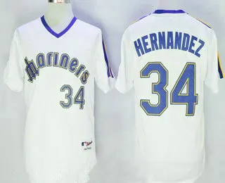 Felix Hernandez #34 Seattle Mariners 1984 Pullover Turn Back Clock Limited Jersey - White