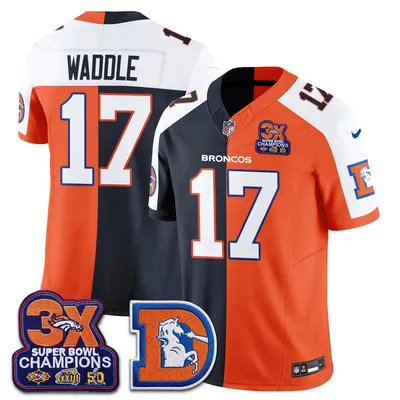 Jaylen Waddle Denver Broncos Throwback Split Jersey Stitched - Alternate Split