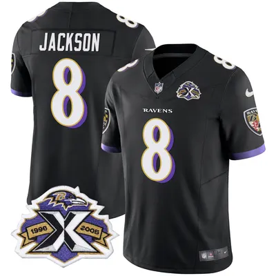 Lamar Jackson Baltimore Ravens 2005 Throwback Black Jersey Stitched