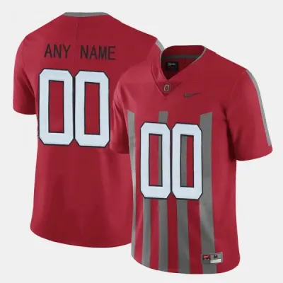 Men Ohio State Buckeyes #00 Red Throwback Customized Jerseys