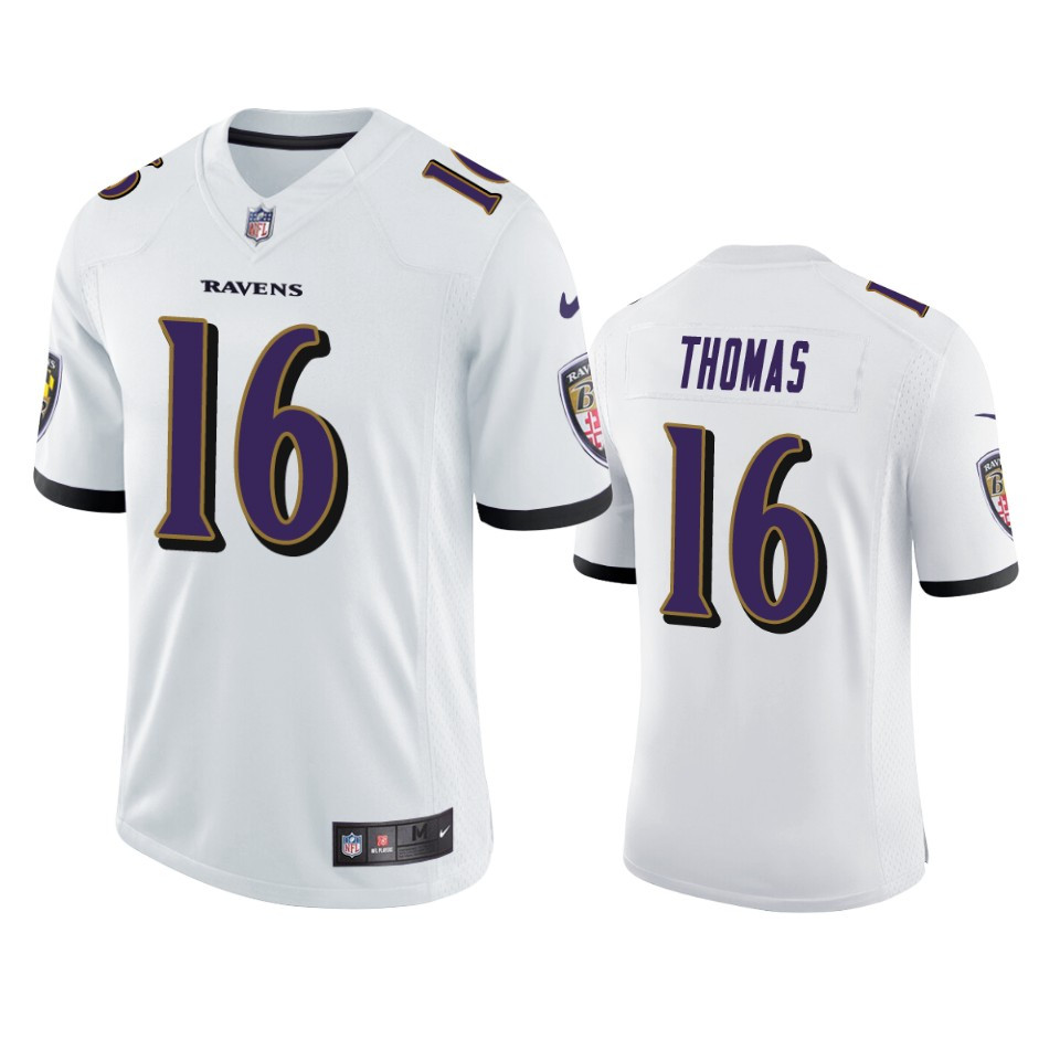 Ravens Deanthony Thomas White Limited Jersey