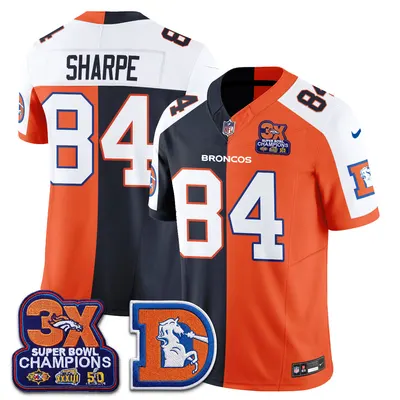 Shannon Sharpe Denver Broncos Throwback Split Jersey Stitched - Alternate Split