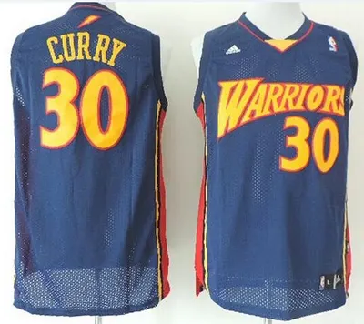 Warriors #30 Stephen Curry Navy Blue Throwback Jersey