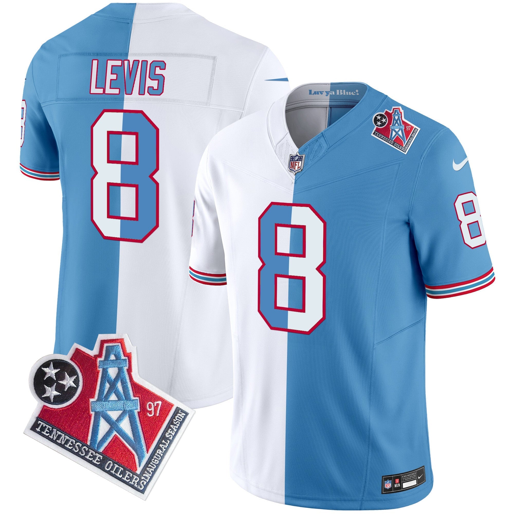Will Levis Titans 1997 Throwback Jersey Stitched - Split