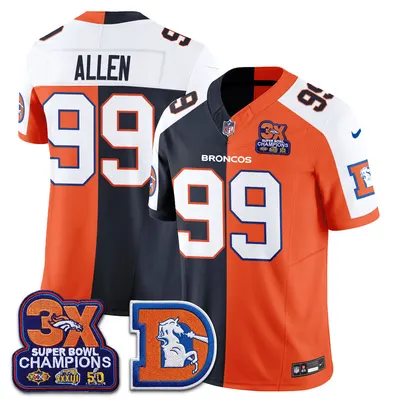 Zach Allen Denver Broncos Throwback Split Jersey Stitched - Alternate Split